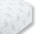 SwaddleDesigns Cotton Flannel Crib Sheet, Elephant and Pastel Blue Chickies