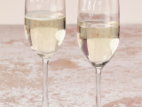 Heart Etched Champagne Flutes